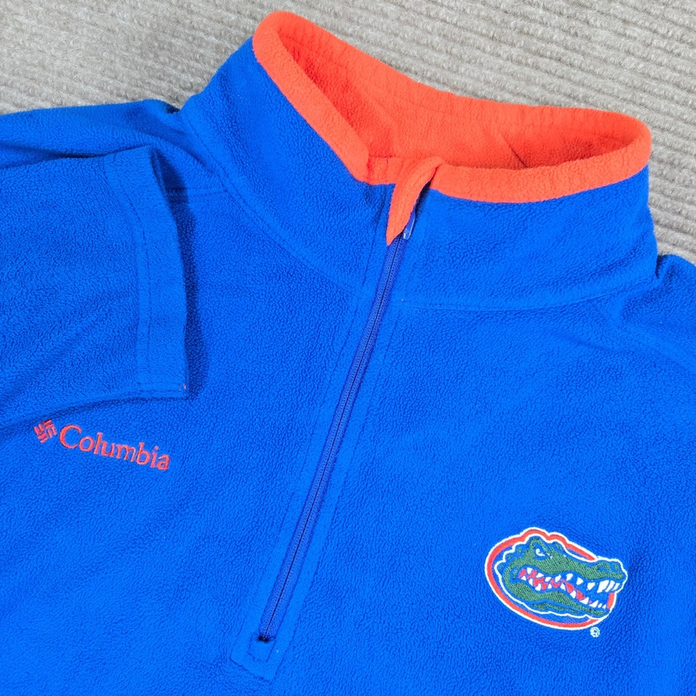 Columbia Mens Medium Blue Florida Gators Quarter-Zip Fleece Pullover XM6273